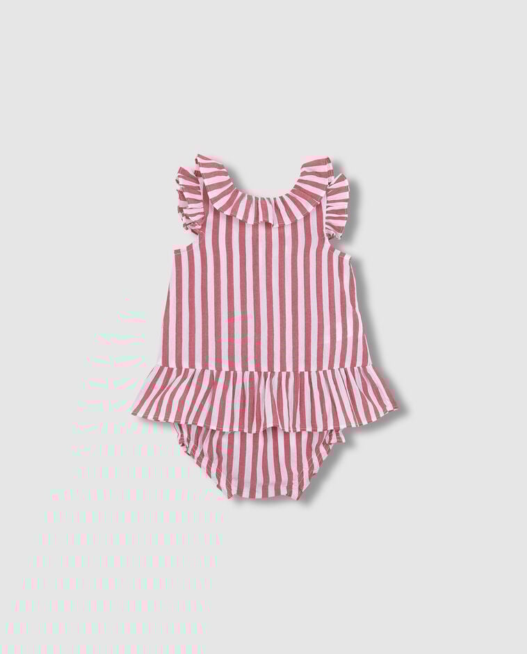 Vestido de bambula de rayas blanco