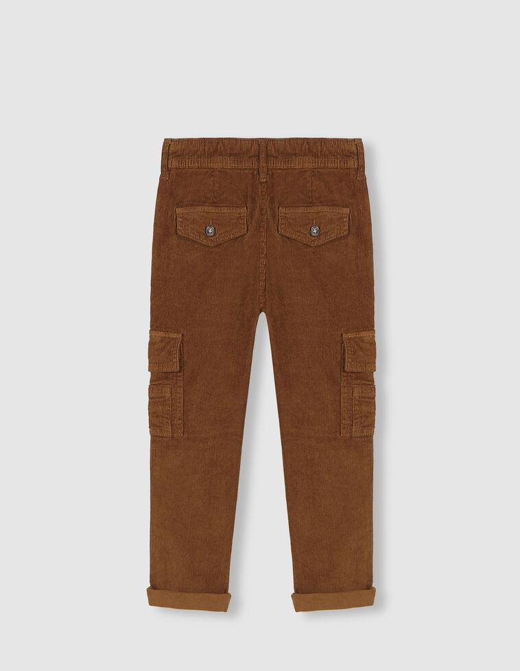 Pantalón cargo pana camel oscuro