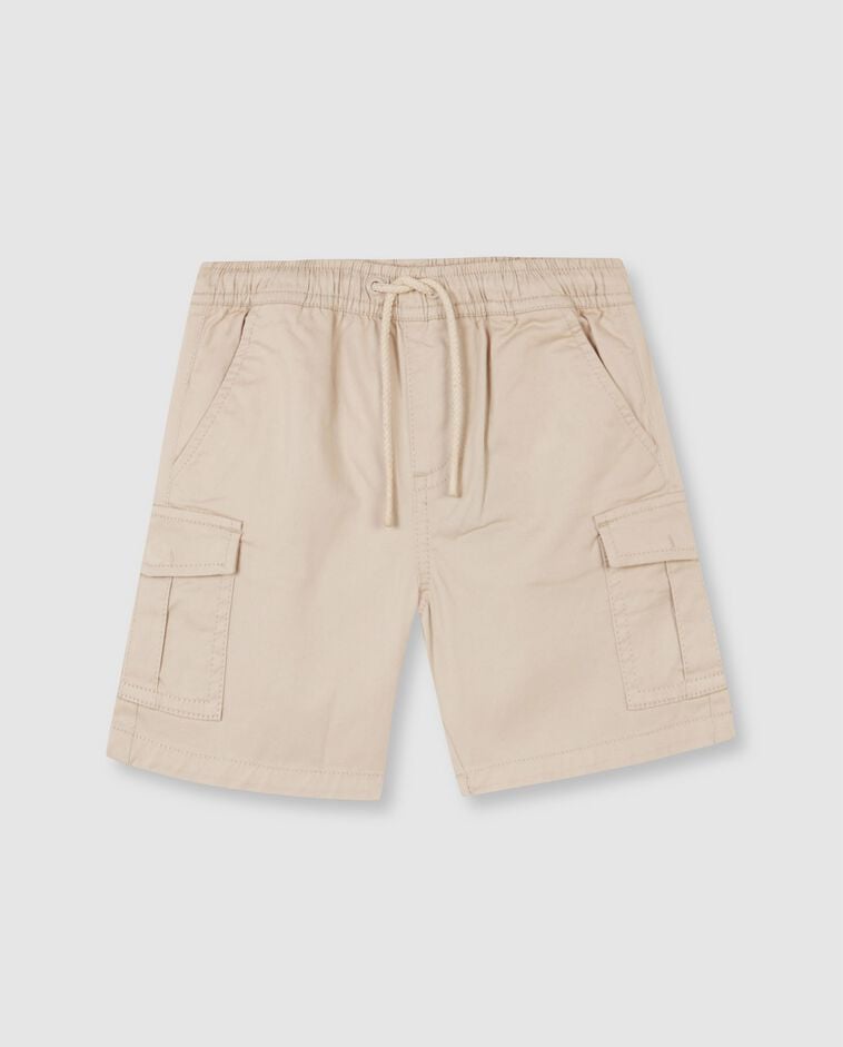 Pantal&oacute;n cargo corto con cintura el&aacute;stica piedra