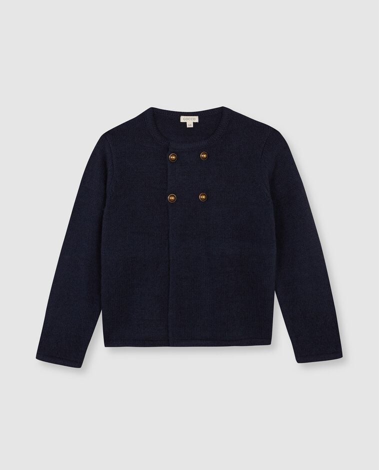 Chaqueta de punto cruzada azul ni&ntilde;o