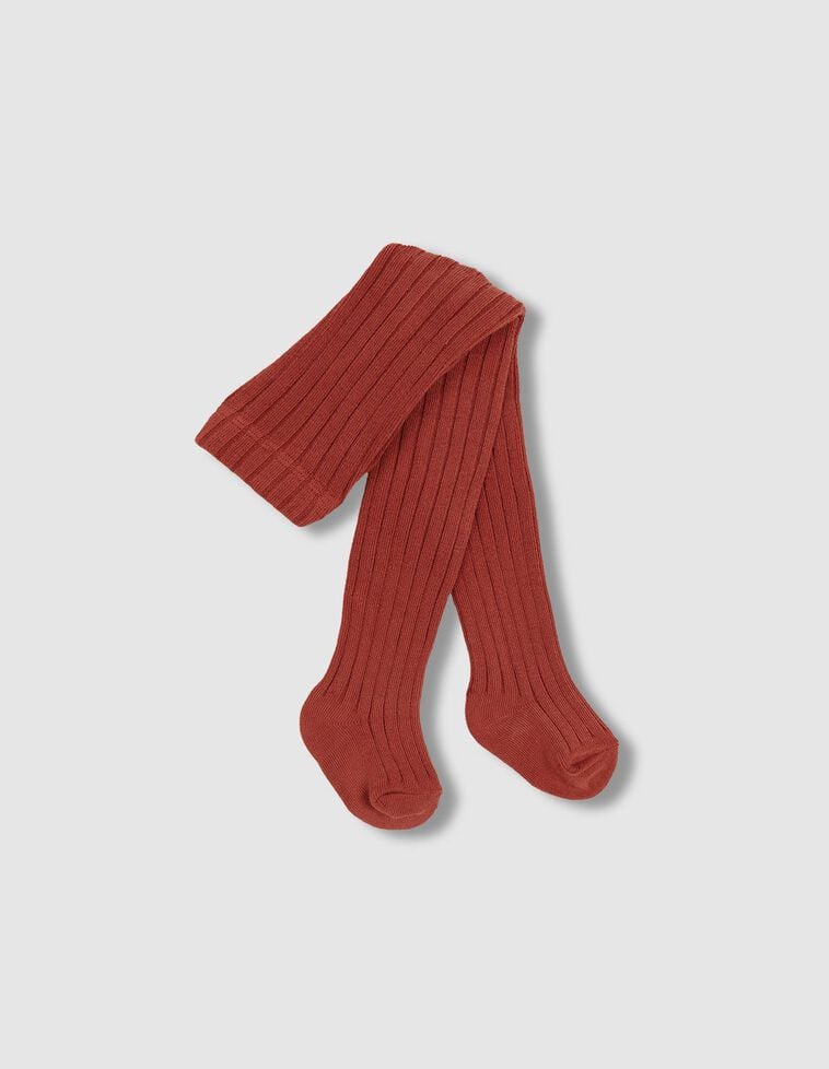 Leotardos de canalé coral oscuro