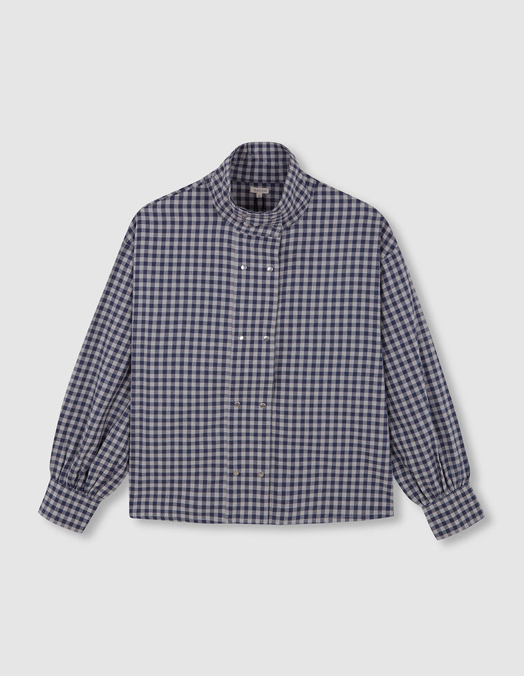 Camisa de cuadro vichy para madre azul