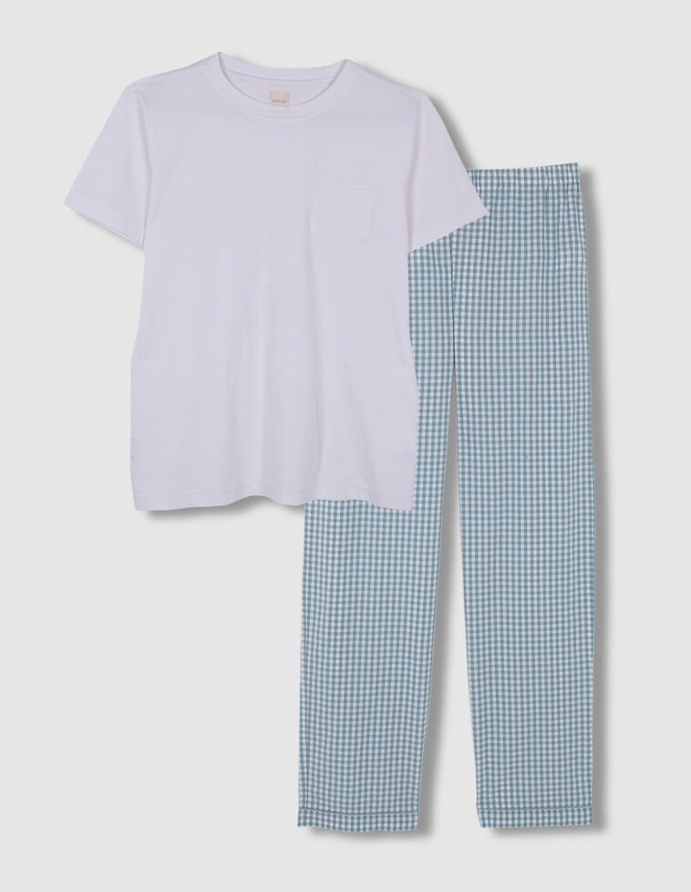 Pijama vichy turquesa