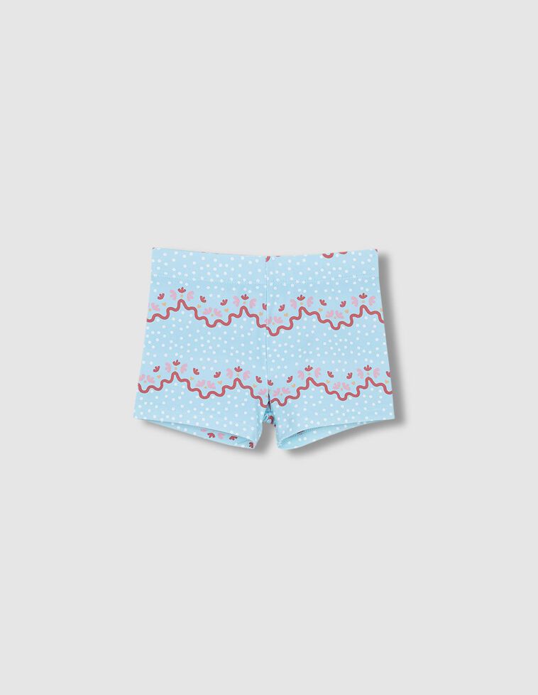 Bañador estampado ondas azul claro