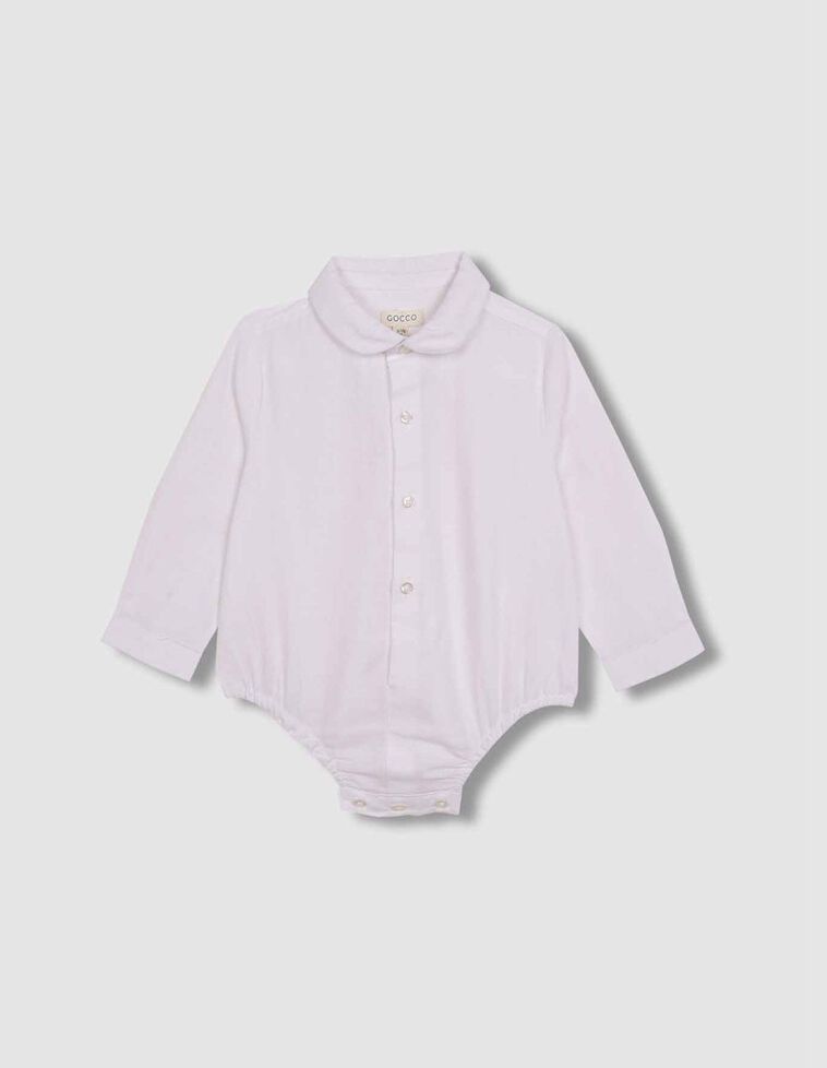 Camisa body cuello bebe blanco