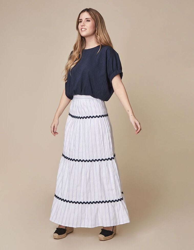 Camiseta madre abullonada azul