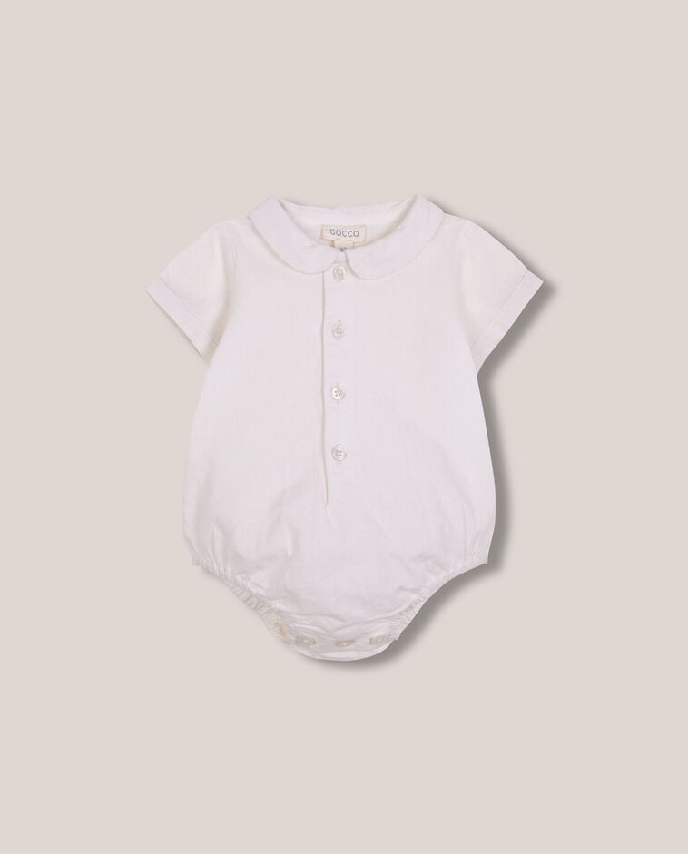 Camisa body con cuello peter pan blanco