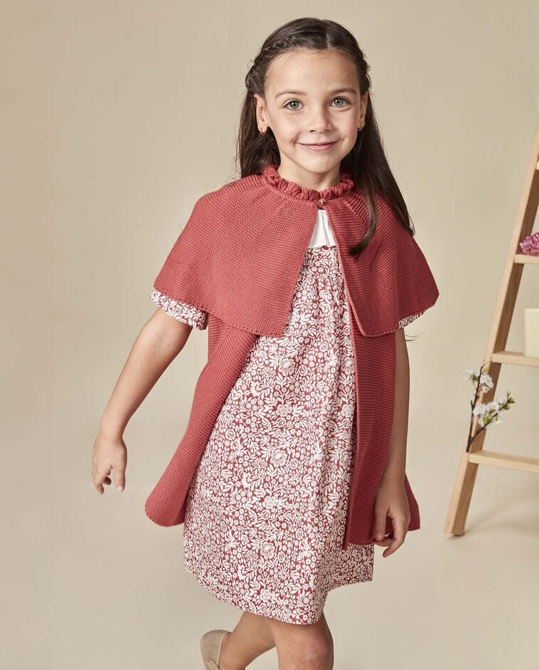 Chaqueta capa coral oscuro