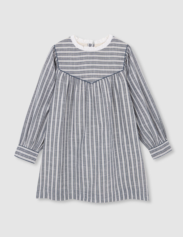 Vestido maga larga de rayas verde Vestido maga larga de rayas verde