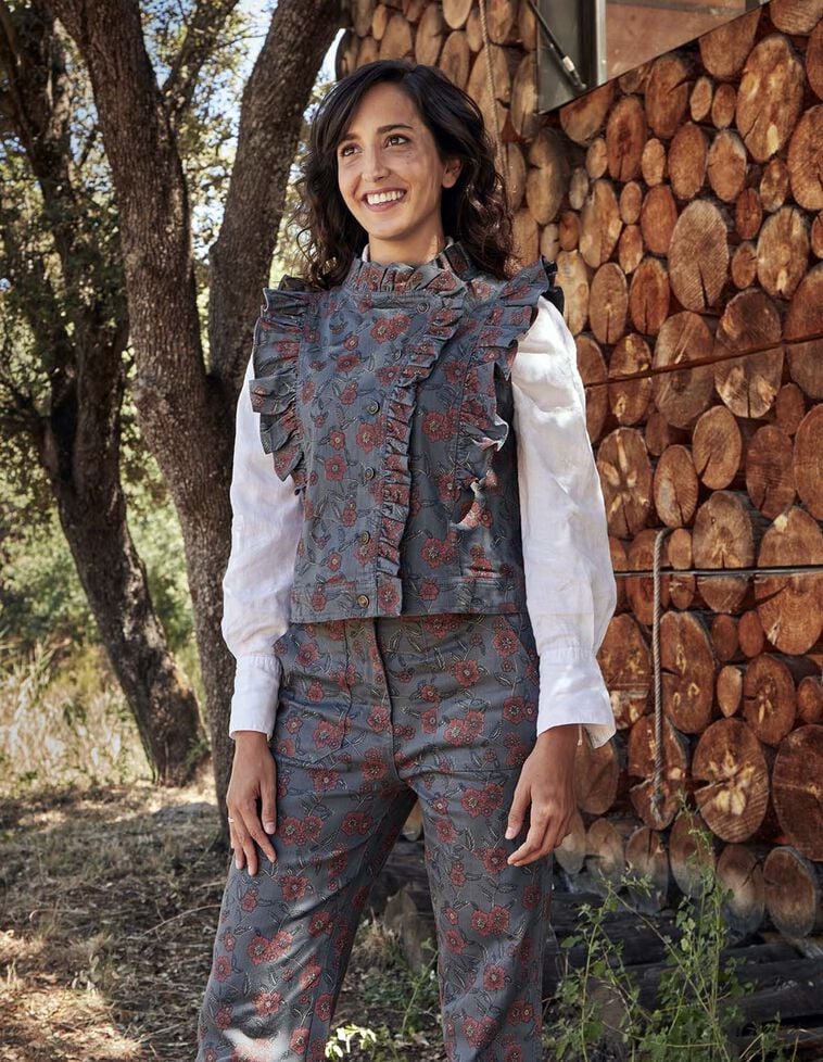 Pantalón estampado para madre verde