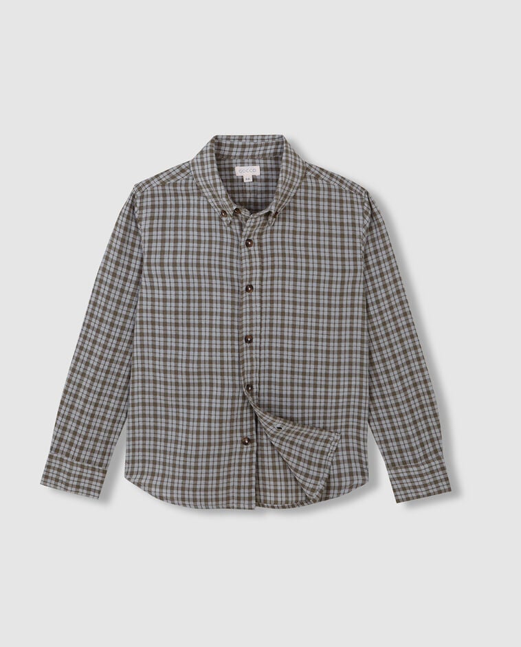 Camisa de cuadros gris ni&ntilde;o