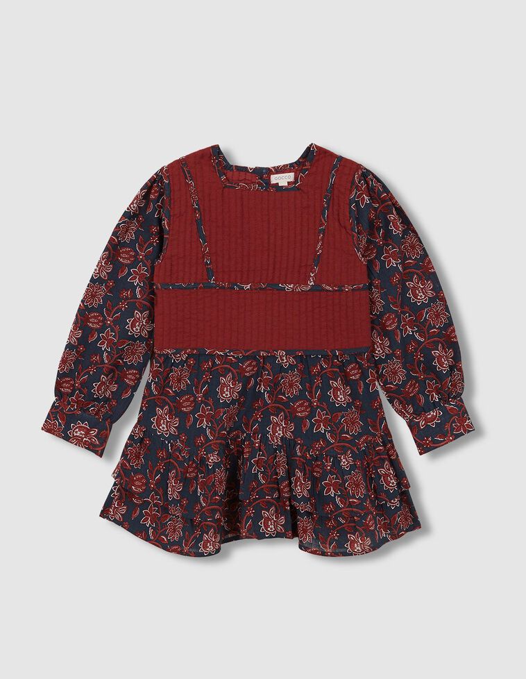 Vestido estampado con chaleco incorporado verde Vestido estampado con chaleco incorporado verde