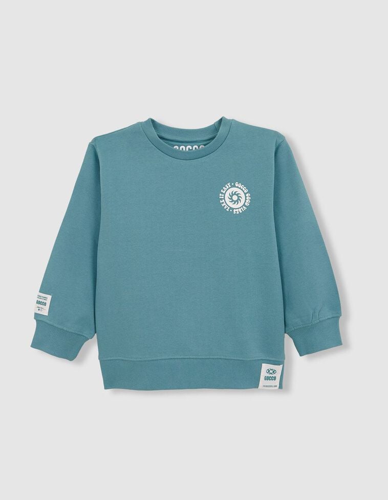 Sudadera con print azul claro