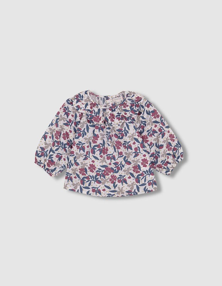 Blusa flores grandes blanco