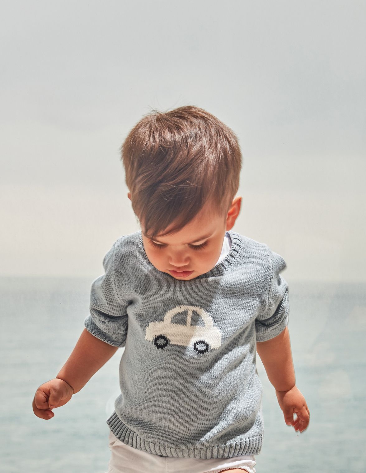 Jersey punto con intarsia coche de Beb ni o Gocco