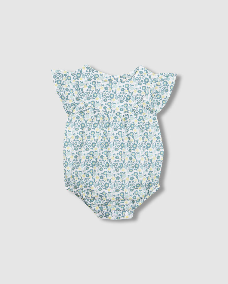 Ranita estampada flores blanco