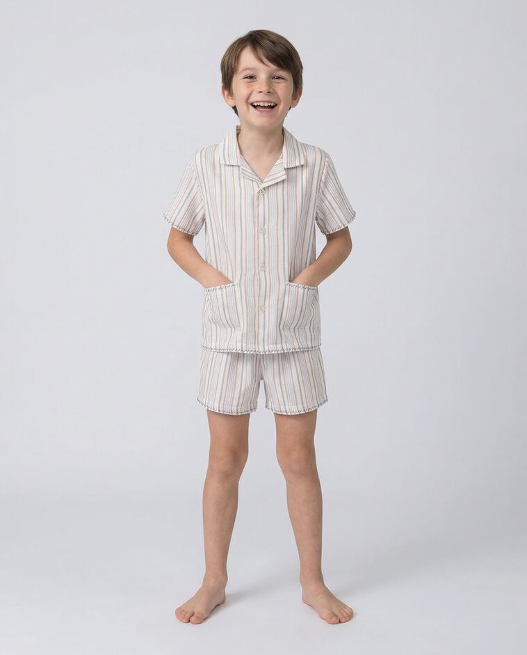 Pijama de rayas blanco